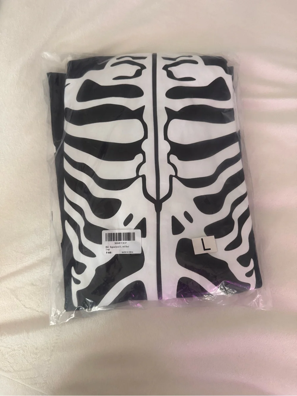 Unisex Black & White Skeleton Hooded Costume Onesie